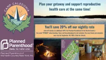 Logos of Camp Caledonia and Planned Parenthood of the North Country